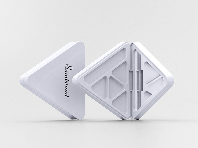 白色三角形空眼影盒包材加工注塑 白色三角形空眼影盒包材加工注塑